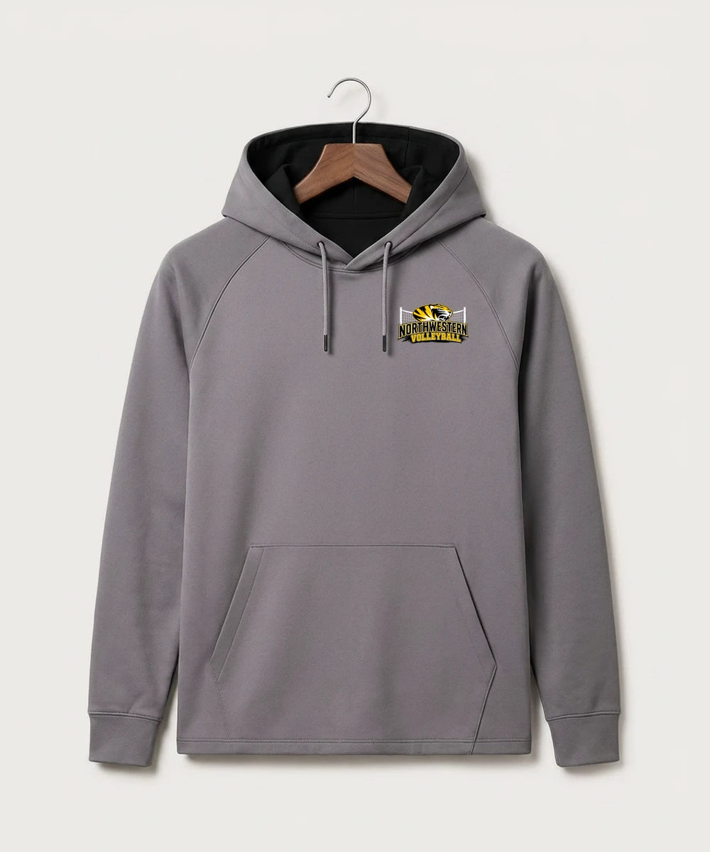 Northwestern Volleyball - Gray Hoodie - Left Chest