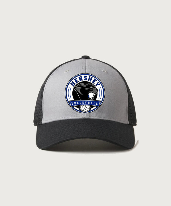Hershey High School Volleyball Team Store - Grey/ Black New Era - Stretch Mesh Cap. NE1020