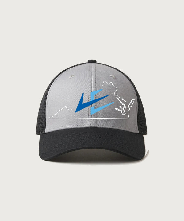 Leading Edge Virginia Team Store - Grey/ Black New Era - Stretch Mesh Cap. NE1020