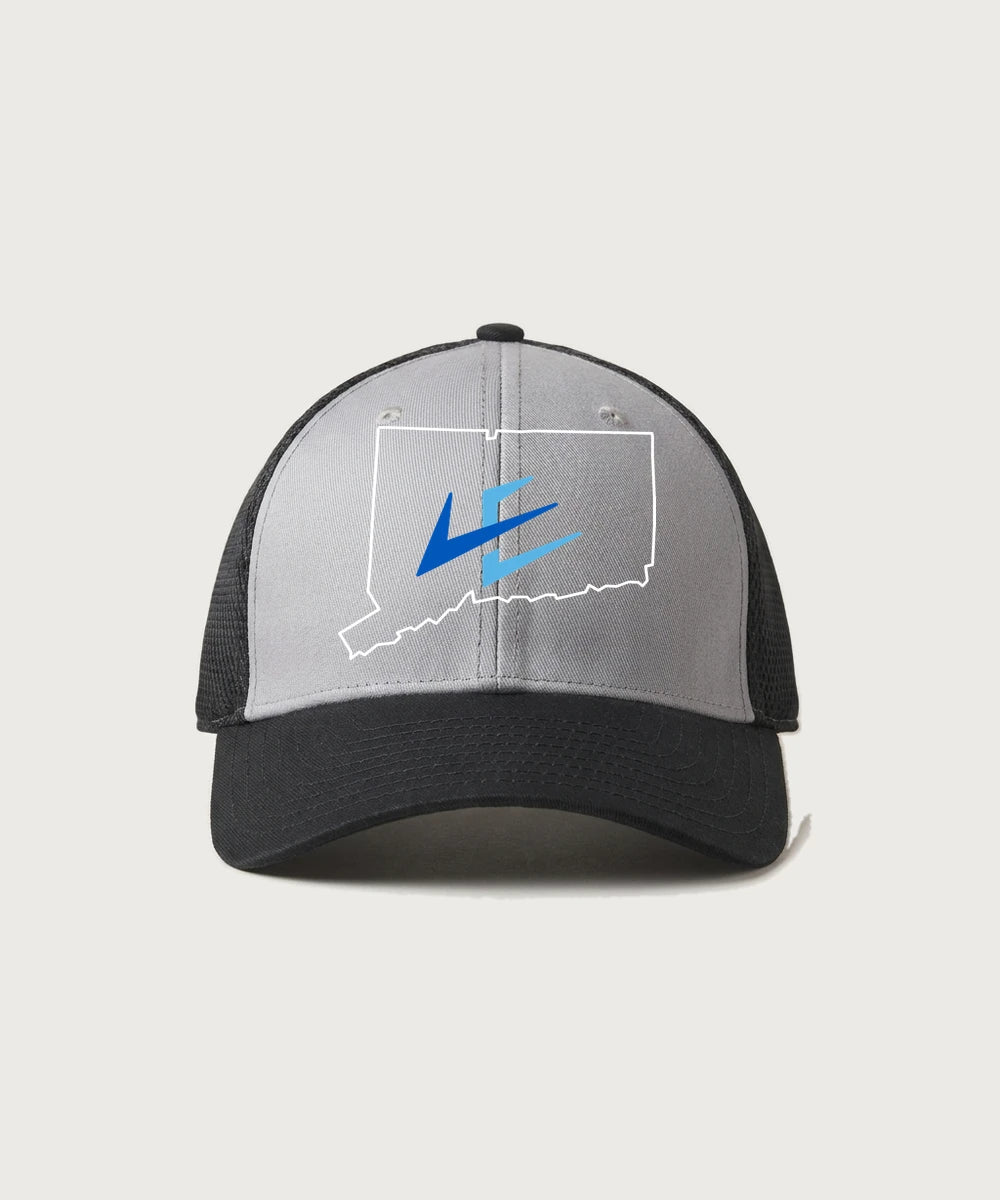 Leading Edge Connecticut Team Store - Grey/ Black New Era - Stretch Mesh Cap. NE1020