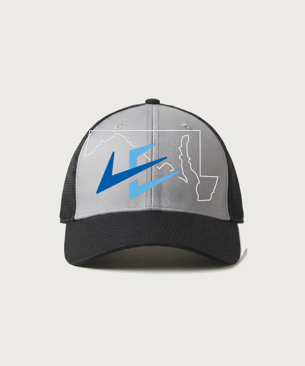 Leading Edge Maryland Team Store - Grey/ Black New Era - Stretch Mesh Cap. NE1020