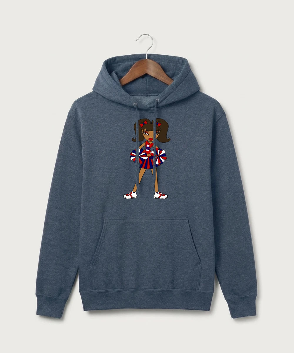 Independence High School Cheer Team - Heather Navy Port & Co Core Fleece Pullover Hooded Sweatshirt. PC78H