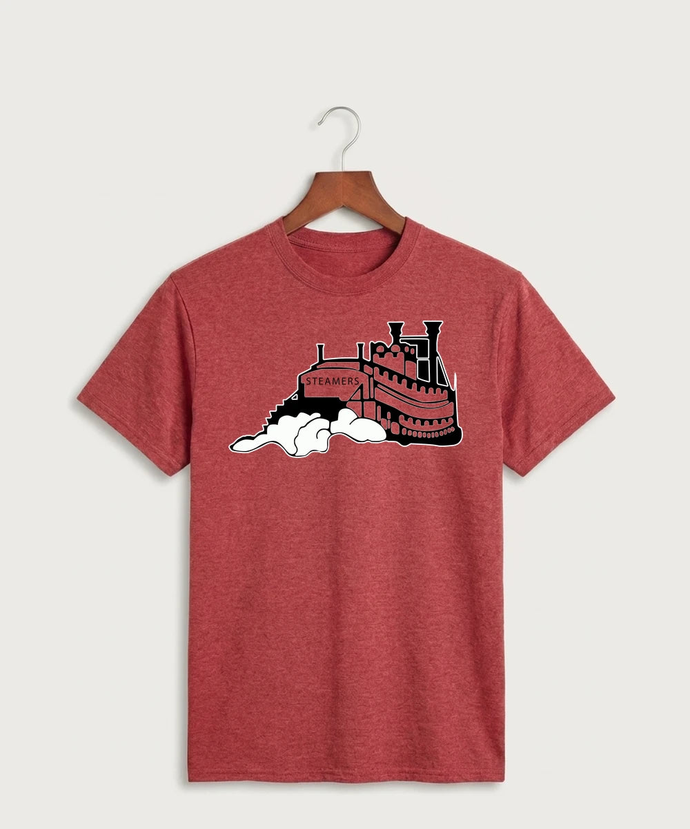 Fulton High School Football (Boys) - Heather Red Port & Co Core Cotton Tee. PC54