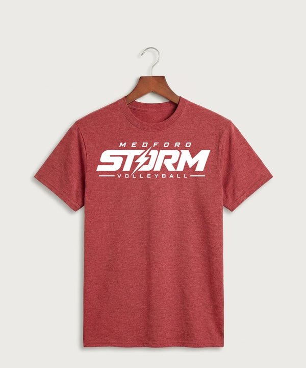 Medford Storm High School Volleyball Team Store - Heather Red Port & Co Core Cotton Tee. PC54