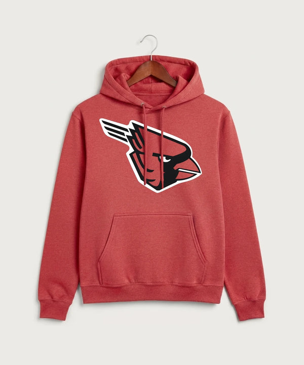 GF E2E Test 02 Track and Field - Heather Red Port & Co Core Fleece Pullover Hooded Sweatshirt. PC78H
