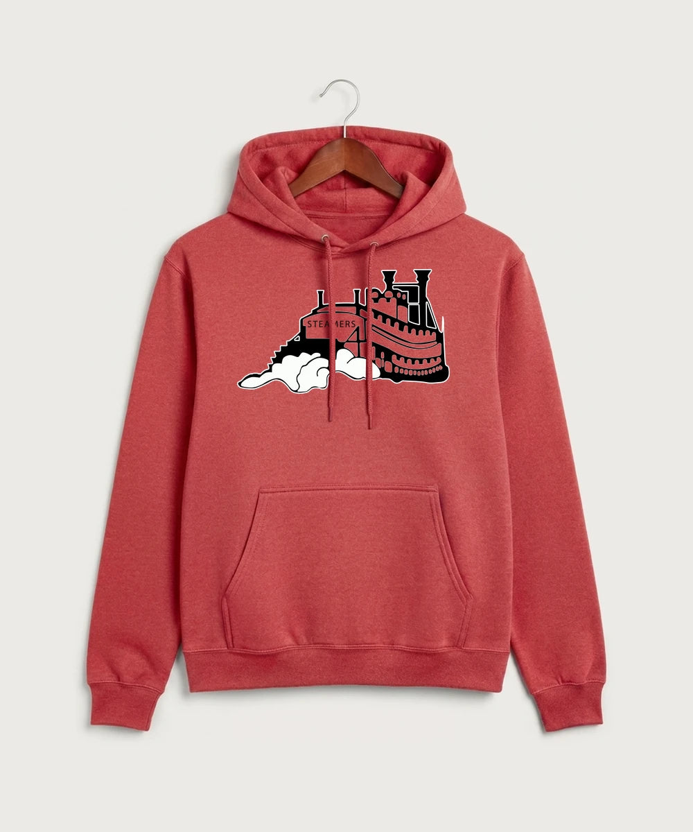 Fulton High School Football (Boys) - Heather Red Port & Co Core Fleece Pullover Hooded Sweatshirt. PC78H