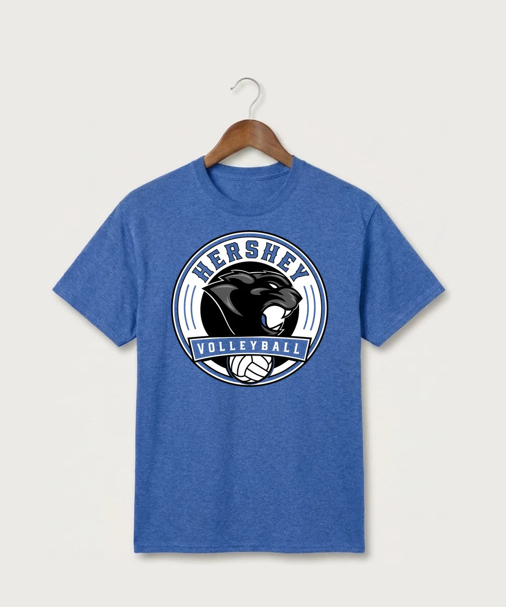 Hershey High School Volleyball Team Store - Heather Royal Port & Co Core Cotton Tee. PC54