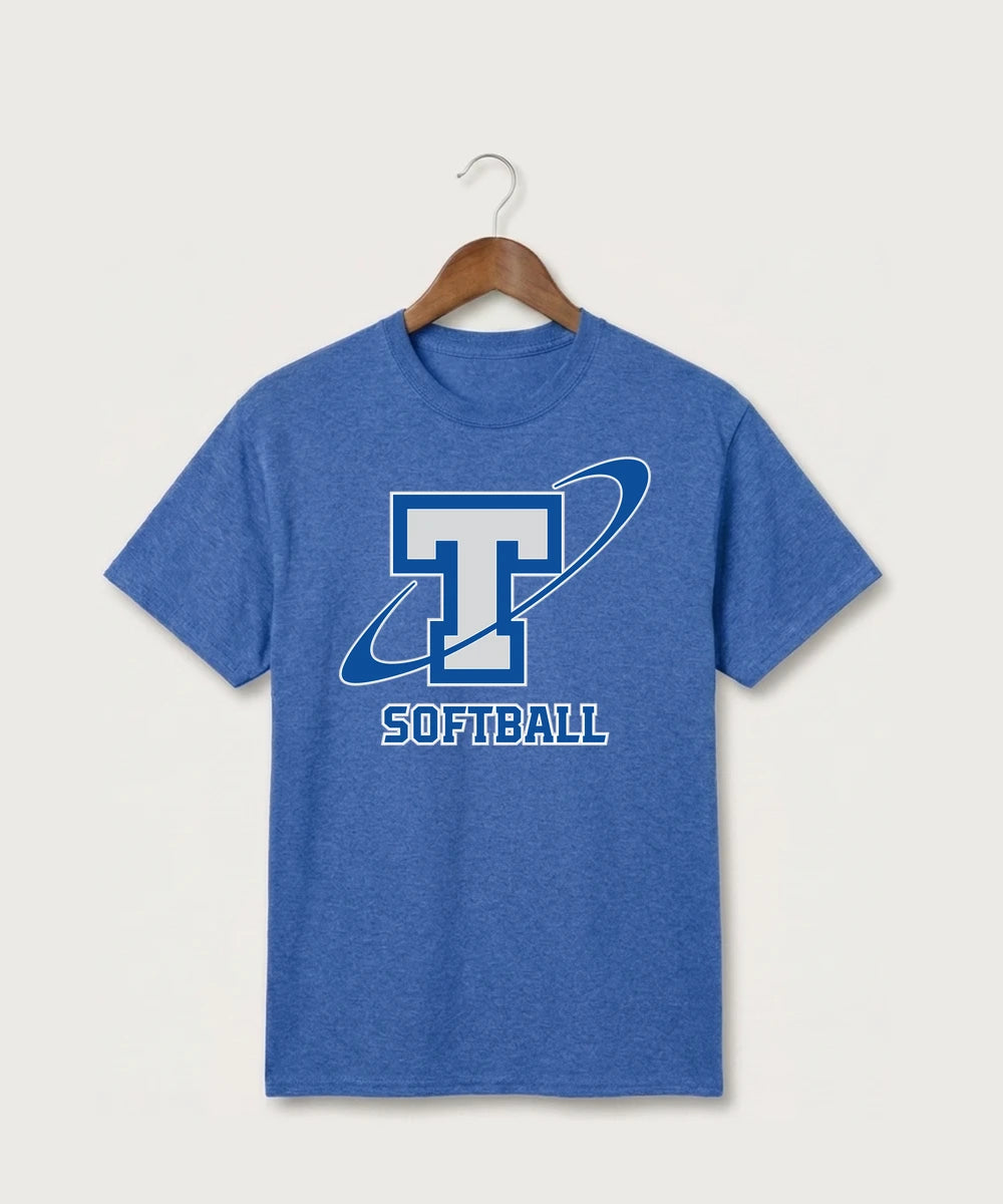 Papillion La Vista South Titan Softball Team Store - Heather Royal Port & Co Core Cotton Tee. PC54