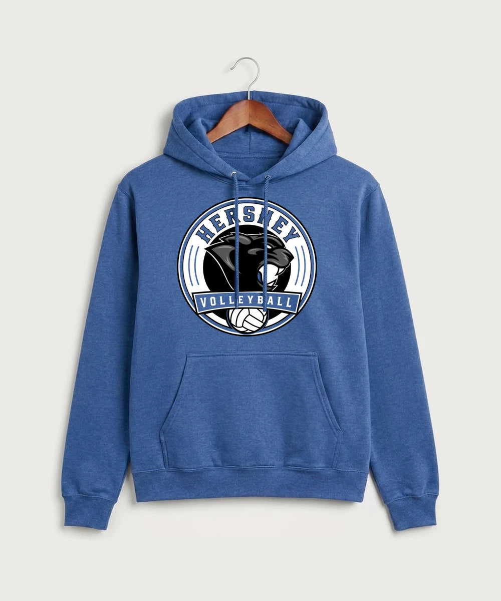 Hershey High School Volleyball Team Store - Heather Royal Port & Co Core Fleece Pullover Hooded Sweatshirt. PC78H