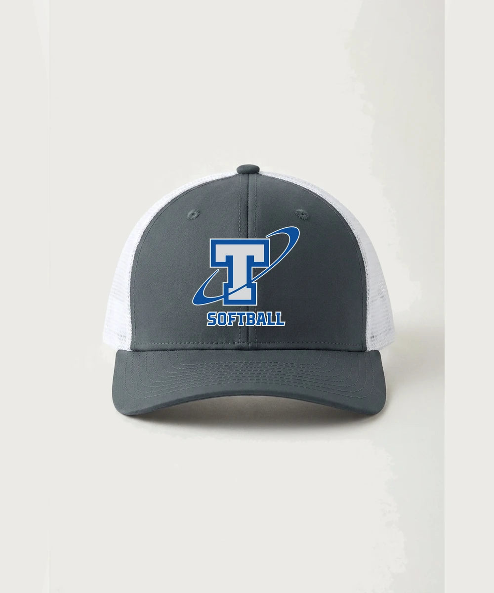 Papillion La Vista South Titan Softball Team Store - Iron Grey/ White Sport-Tek Club Trucker Cap STC46