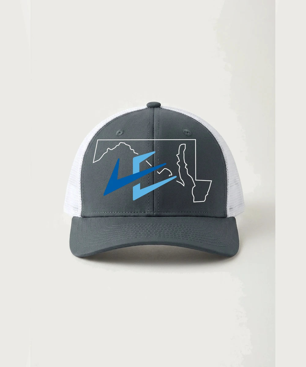 Leading Edge Maryland Team Store - Iron Grey/ White Sport-Tek Club Trucker Cap STC46