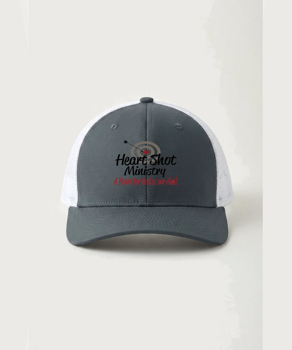 Heart Shot Ministry Archery Team Store - Iron Grey/ White Sport-Tek Club Trucker Cap STC46