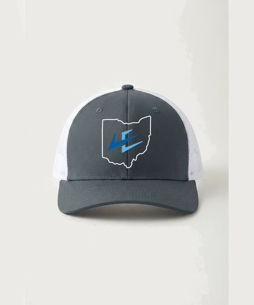 Leading Edge Ohio Team Store - Iron Grey/ White Sport-Tek Club Trucker Cap STC46