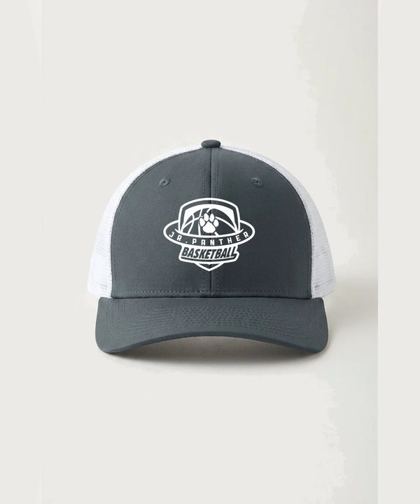 Jr Panther Basketball - Iron Grey/ White Sport-Tek Club Trucker Cap STC46