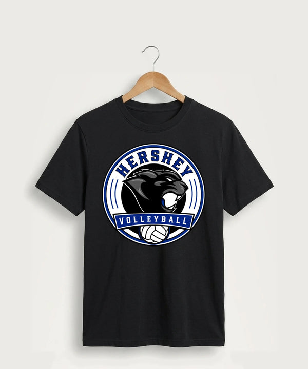 Hershey High School Volleyball Team Store - Jet Black Port & Co Core Cotton Tee. PC54