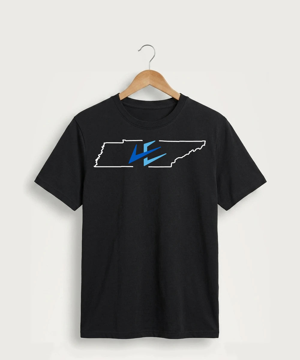 Leading Edge Tennessee Team Store - Jet Black Port & Co Core Cotton Tee. PC54