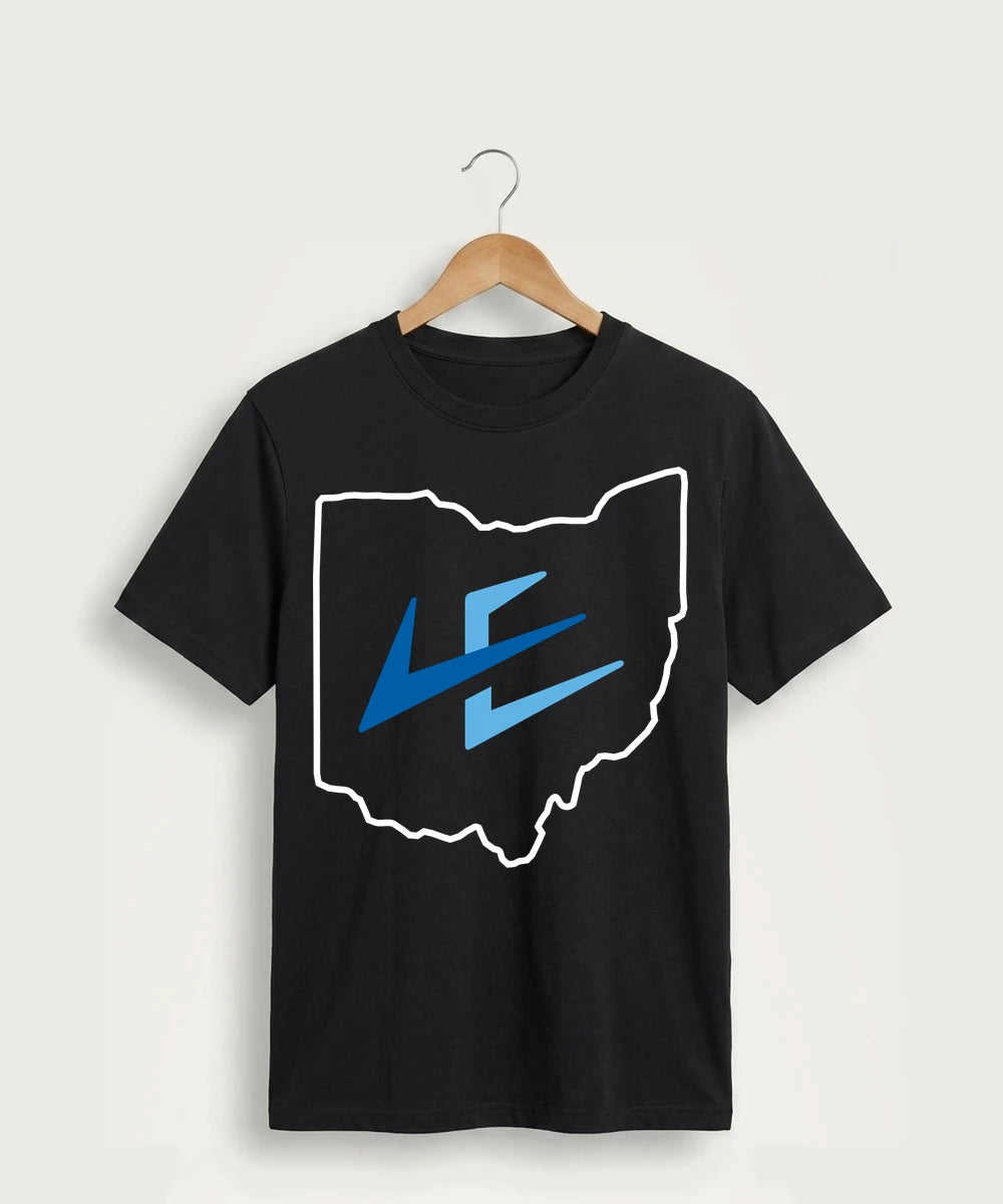 Leading Edge Ohio Team Store - Jet Black Port & Co Core Cotton Tee. PC54