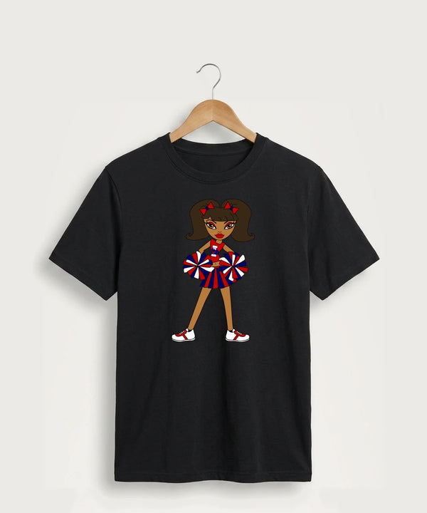 Independence High School Cheer Team - Jet Black Port & Co Core Cotton Tee. PC54