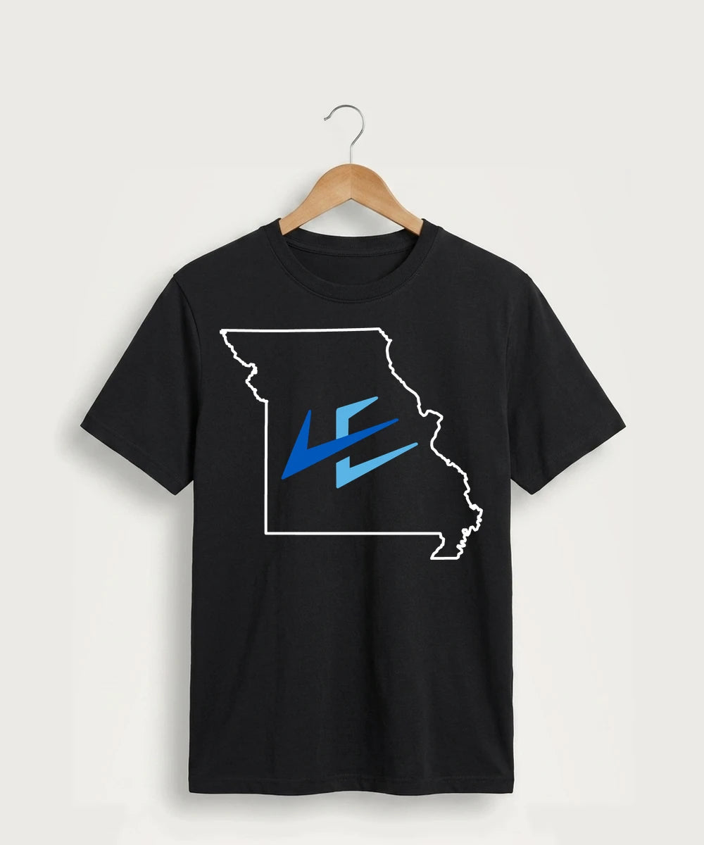 Leading Edge Missouri Team Store - Jet Black Port & Co Core Cotton Tee. PC54