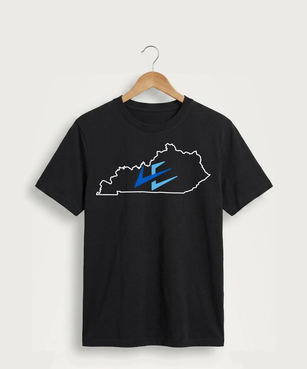 Leading Edge Kentucky Team Store - Jet Black Port & Co Core Cotton Tee. PC54