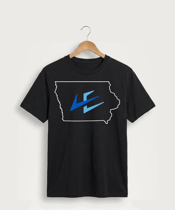 Leading Edge Iowa Team Store - Jet Black Port & Co Core Cotton Tee. PC54