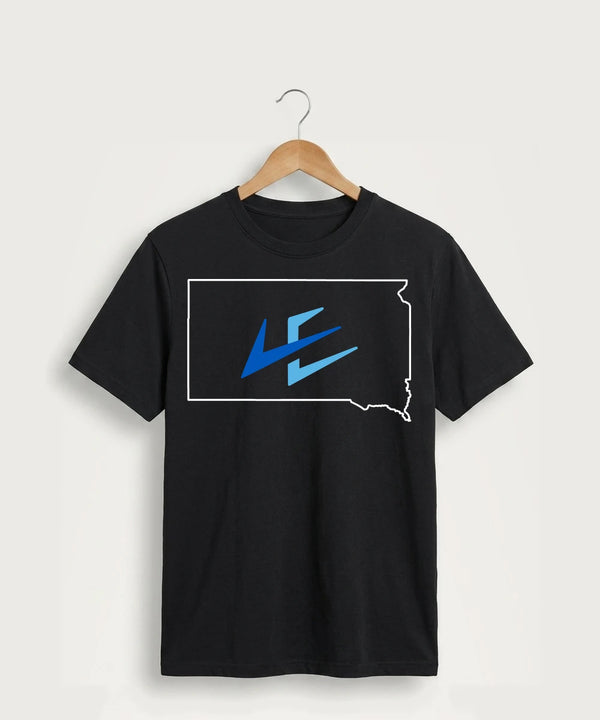 Leading Edge South Dakota Team Store - Jet Black Port & Co Core Cotton Tee. PC54