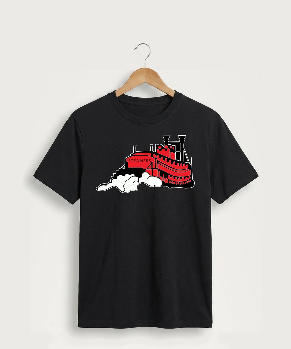 Fulton High School Football (Boys) - Jet Black Port & Co Core Cotton Tee. PC54