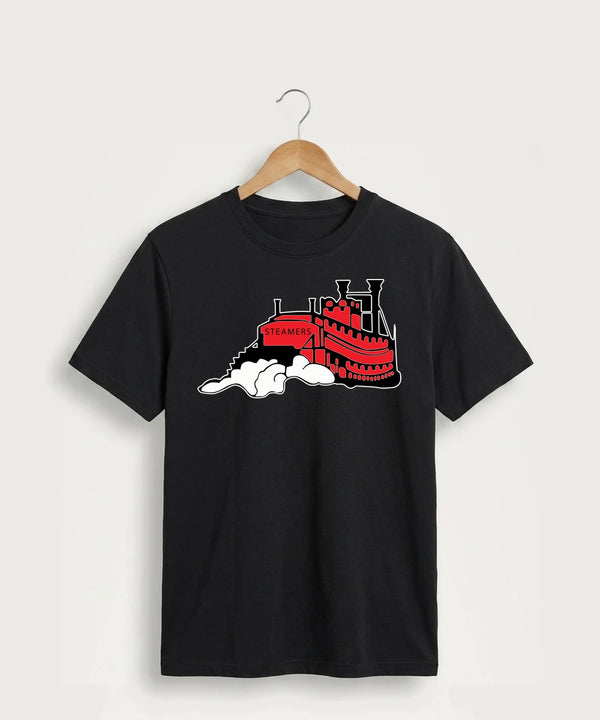 Fulton High School Football (Boys) - Jet Black Port & Co Core Cotton Tee. PC54
