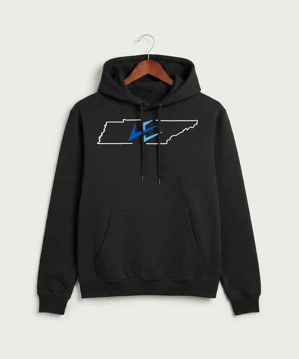 Leading Edge Tennessee Team Store - Jet Black Port & Co Core Fleece Pullover Hooded Sweatshirt. PC78H
