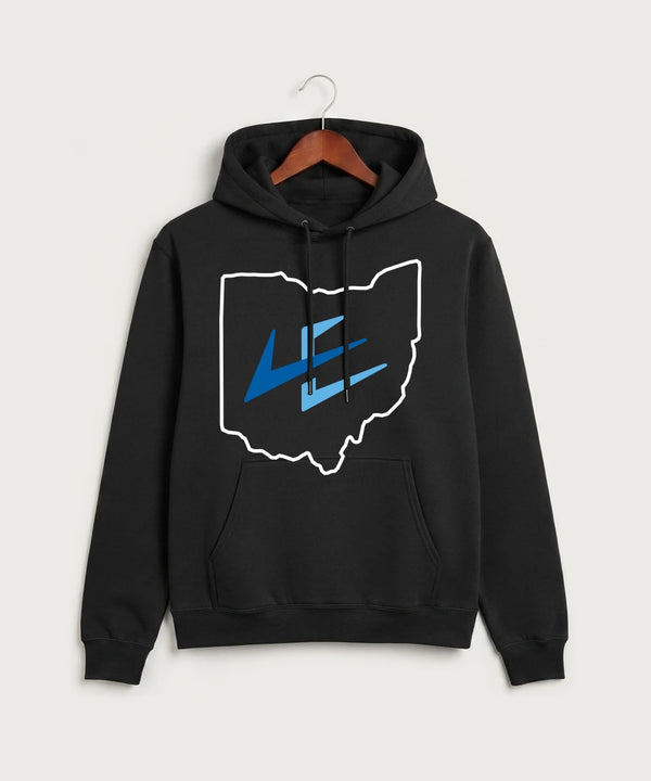 Leading Edge Ohio Team Store - Jet Black Port & Co Core Fleece Pullover Hooded Sweatshirt. PC78H