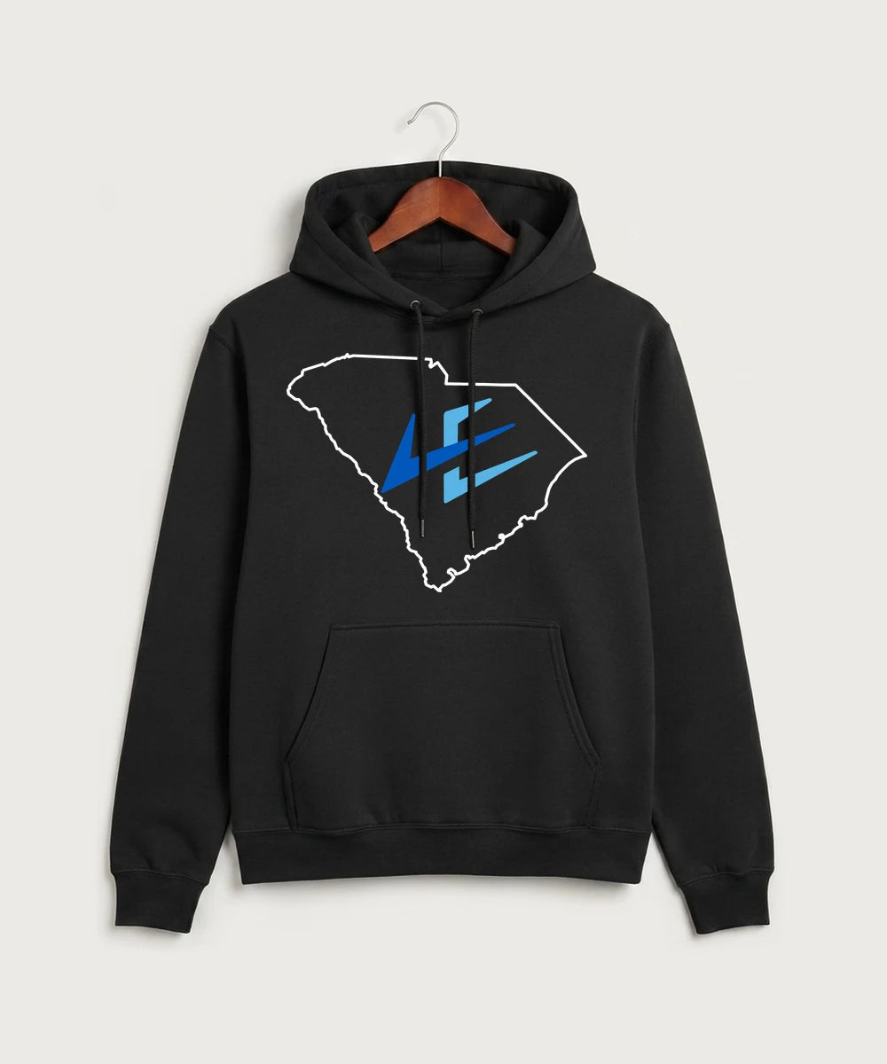 Leading Edge South Carolina Team Store - Jet Black Port & Co Core Fleece Pullover Hooded Sweatshirt. PC78H
