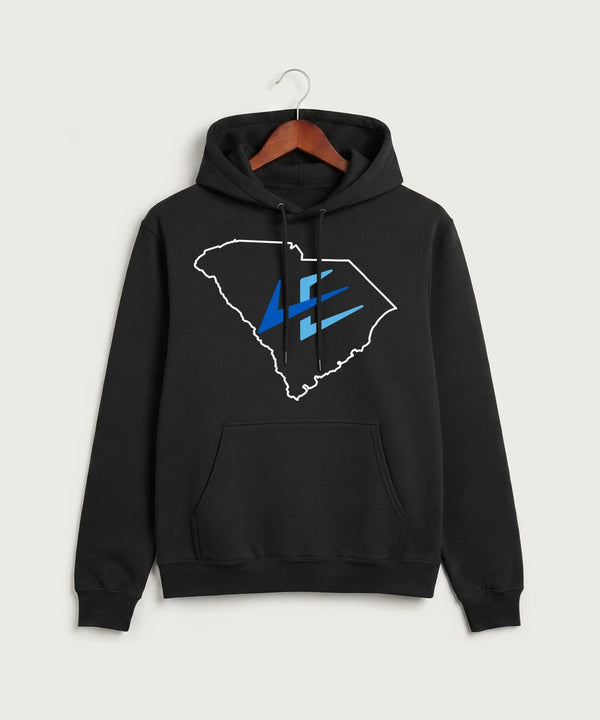 Leading Edge South Carolina Team Store - Jet Black Port & Co Core Fleece Pullover Hooded Sweatshirt. PC78H