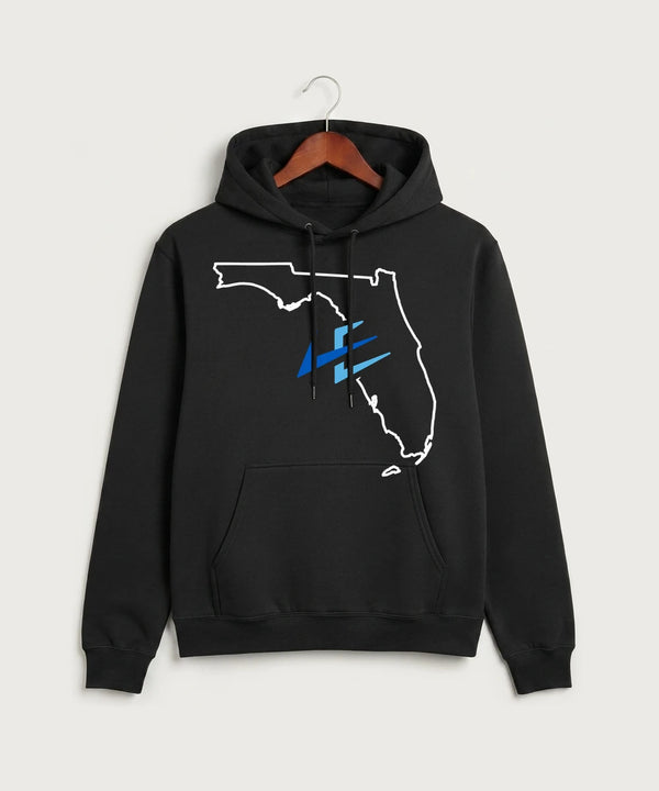 Leading Edge Florida Team Store - Jet Black Port & Co Core Fleece Pullover Hooded Sweatshirt. PC78H