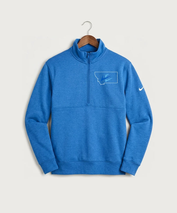 Leading Edge Montana Team Store - Light Game Royal Heather Nike Club Fleece Sleeve Swoosh 1/2-Zip NKDX6718