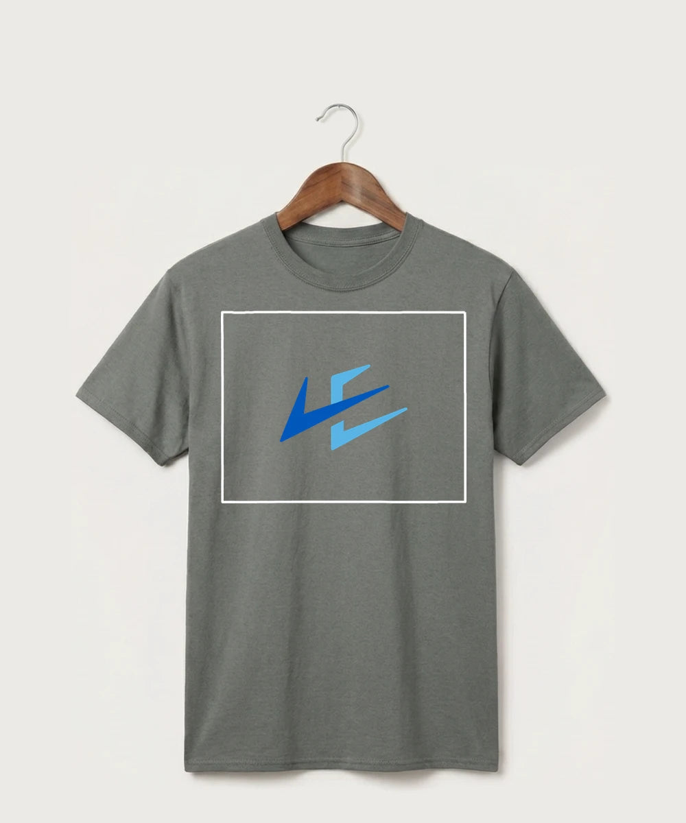 Leading Edge Wyoming Team Store - Medium Grey Port & Co Core Cotton Tee. PC54