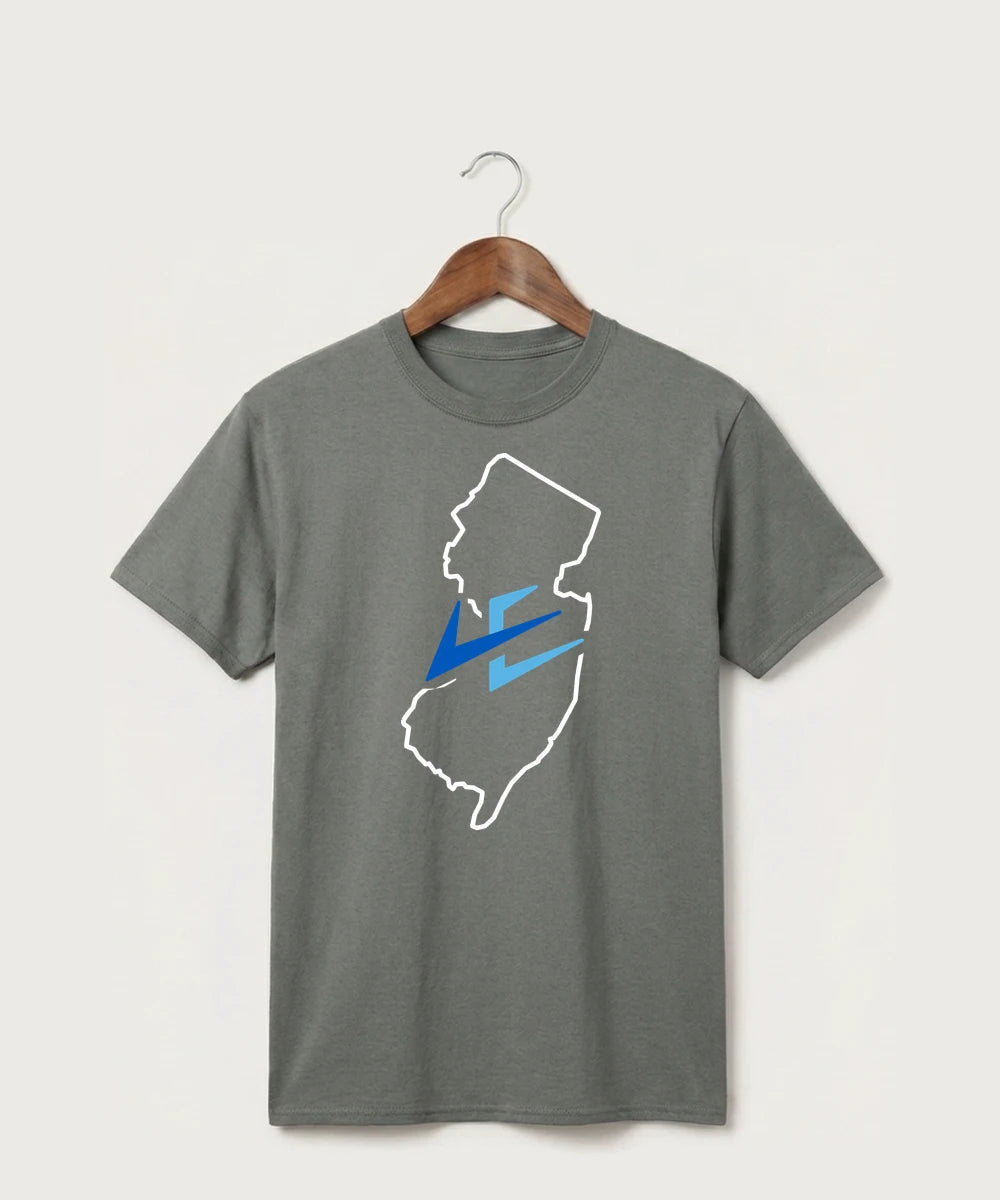Leading Edge New Jersey Team Store - Medium Grey Port & Co Core Cotton Tee. PC54