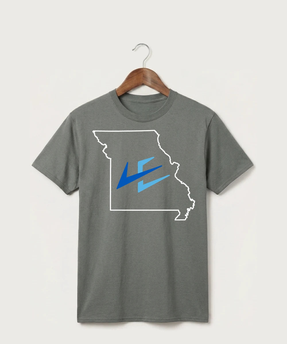 Leading Edge Missouri Team Store - Medium Grey Port & Co Core Cotton Tee. PC54