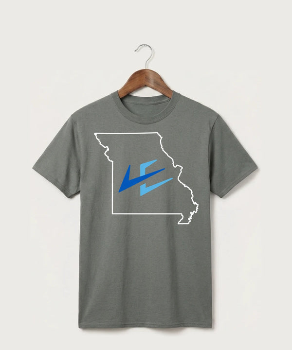 Leading Edge Missouri Team Store - Medium Grey Port & Co Core Cotton Tee. PC54