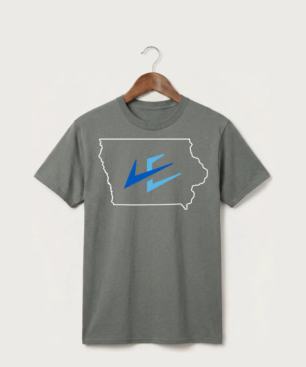 Leading Edge Iowa Team Store - Medium Grey Port & Co Core Cotton Tee. PC54