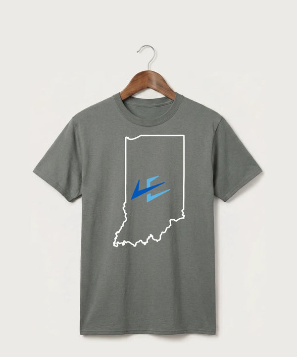 Leading Edge Indiana Team Store - Medium Grey Port & Co Core Cotton Tee. PC54