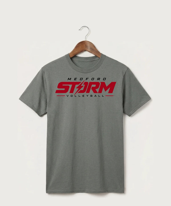Medford Storm High School Volleyball Team Store - Medium Grey Port & Co Core Cotton Tee. PC54