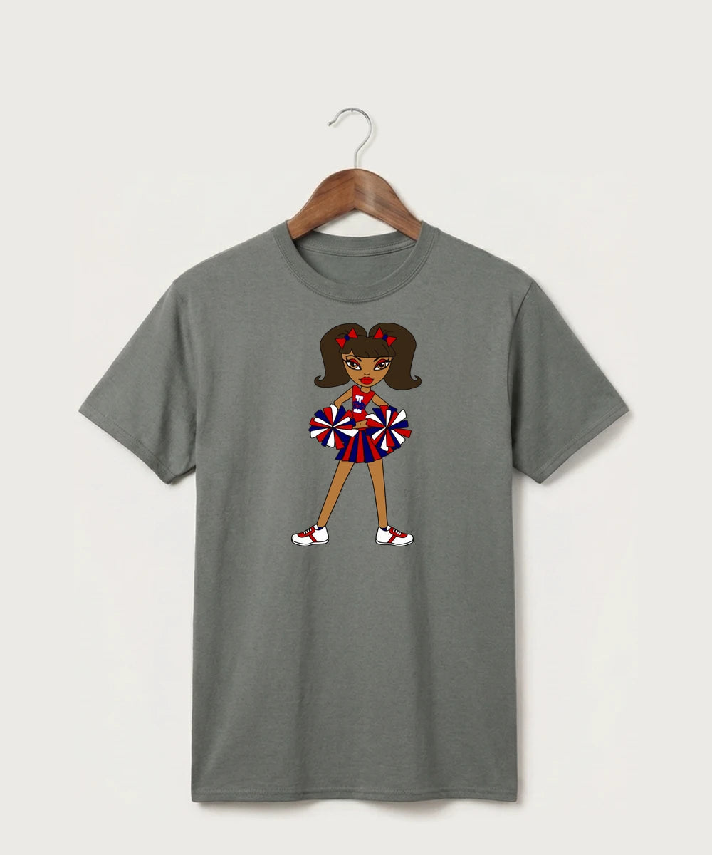 Independence High School Cheer Team - Medium Grey Port & Co Core Cotton Tee. PC54