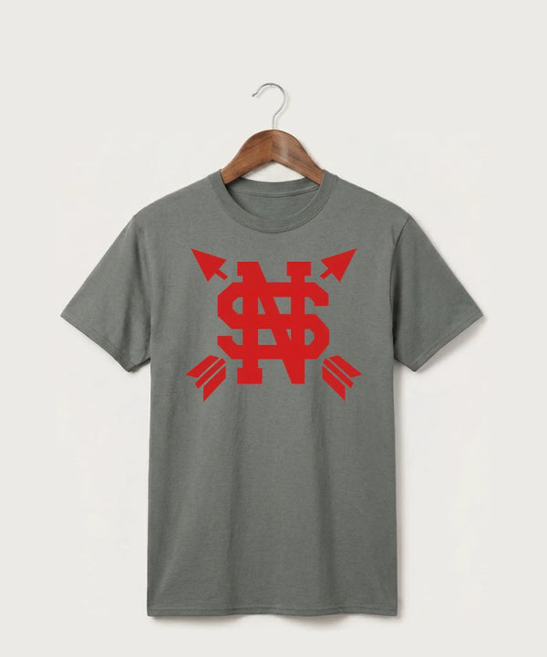 Lancer Archer Club Archery Team Store - Medium Grey Port & Co Core Cotton Tee. PC54