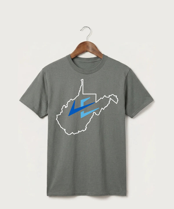 Leading Edge West Virginia Team Store - Medium Grey Port & Co Core Cotton Tee. PC54