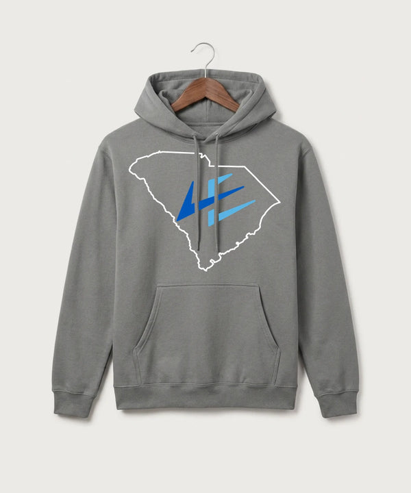 Leading Edge South Carolina Team Store - Medium Grey Port & Co Core Fleece Pullover Hooded Sweatshirt. PC78H