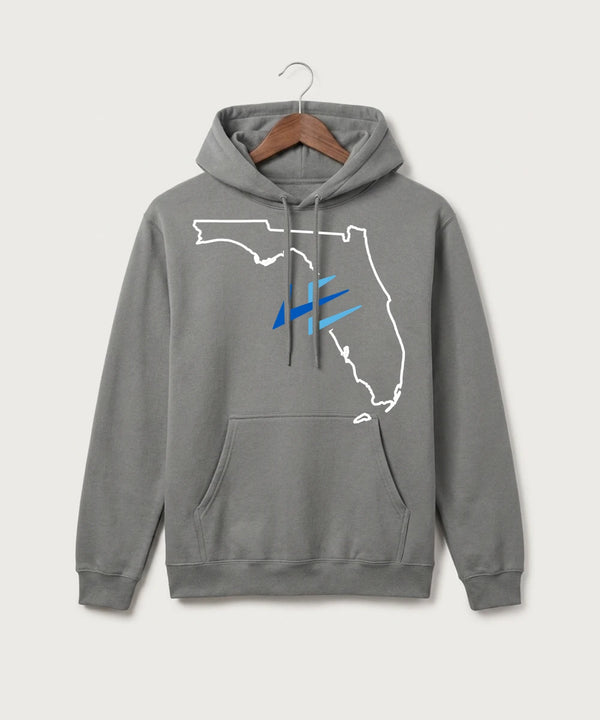 Leading Edge Florida Team Store - Medium Grey Port & Co Core Fleece Pullover Hooded Sweatshirt. PC78H