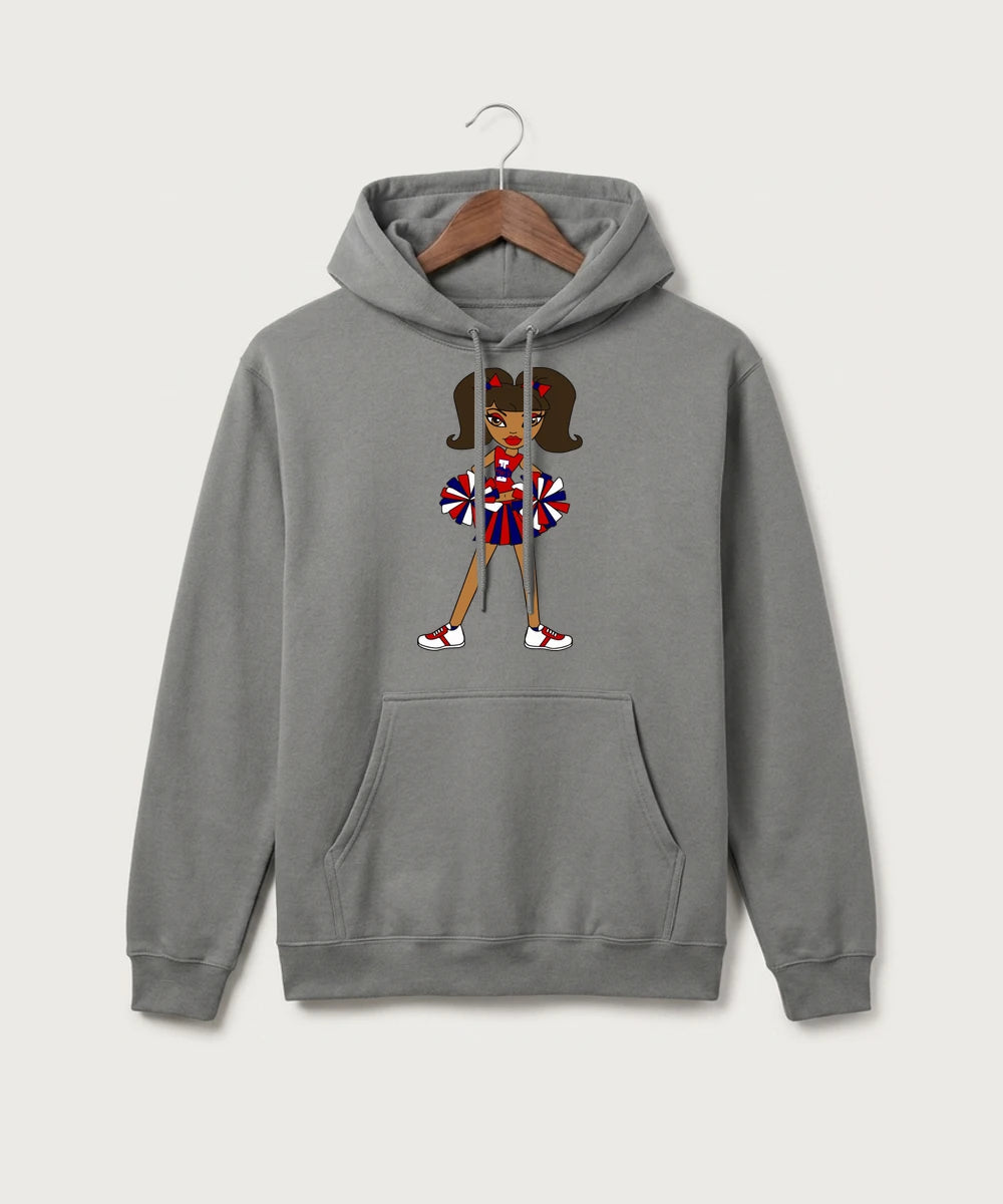Independence High School Cheer Team - Medium Grey Port & Co Core Fleece Pullover Hooded Sweatshirt. PC78H
