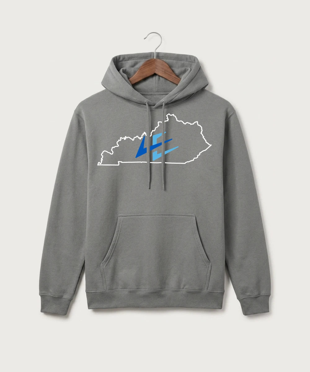 Leading Edge Kentucky Team Store - Medium Grey Port & Co Core Fleece Pullover Hooded Sweatshirt. PC78H