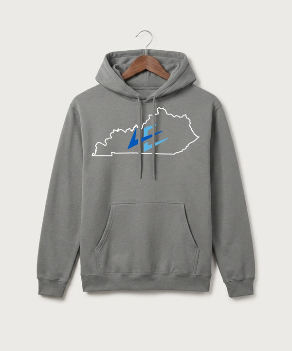 Leading Edge Kentucky Team Store - Medium Grey Port & Co Core Fleece Pullover Hooded Sweatshirt. PC78H