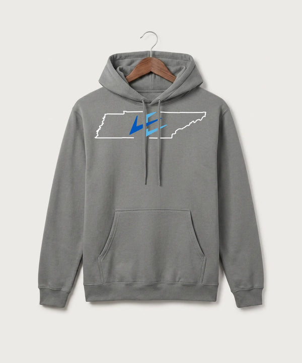 Leading Edge Tennessee Team Store - Medium Grey Port & Co Core Fleece Pullover Hooded Sweatshirt. PC78H